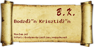 Bodzán Krisztián névjegykártya