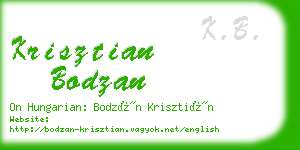 krisztian bodzan business card